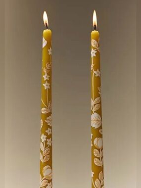 Anthropologie Handpainted Jude Taper Candles NIB